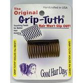 Good Hair Days Grip‑Tuth Shorty Tuck Combs – 1 3/4″ Decorative Styling Tools for Fine, Thin Hair, Secure Hold, Jewelry & Accessories – Tortoise Shell, Set of 2